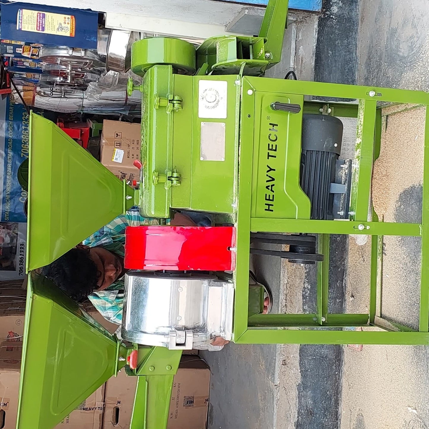 6w300 Mini 2 in 1 Rice Mill With Pulverizer Machine With 4.5 HP Motor