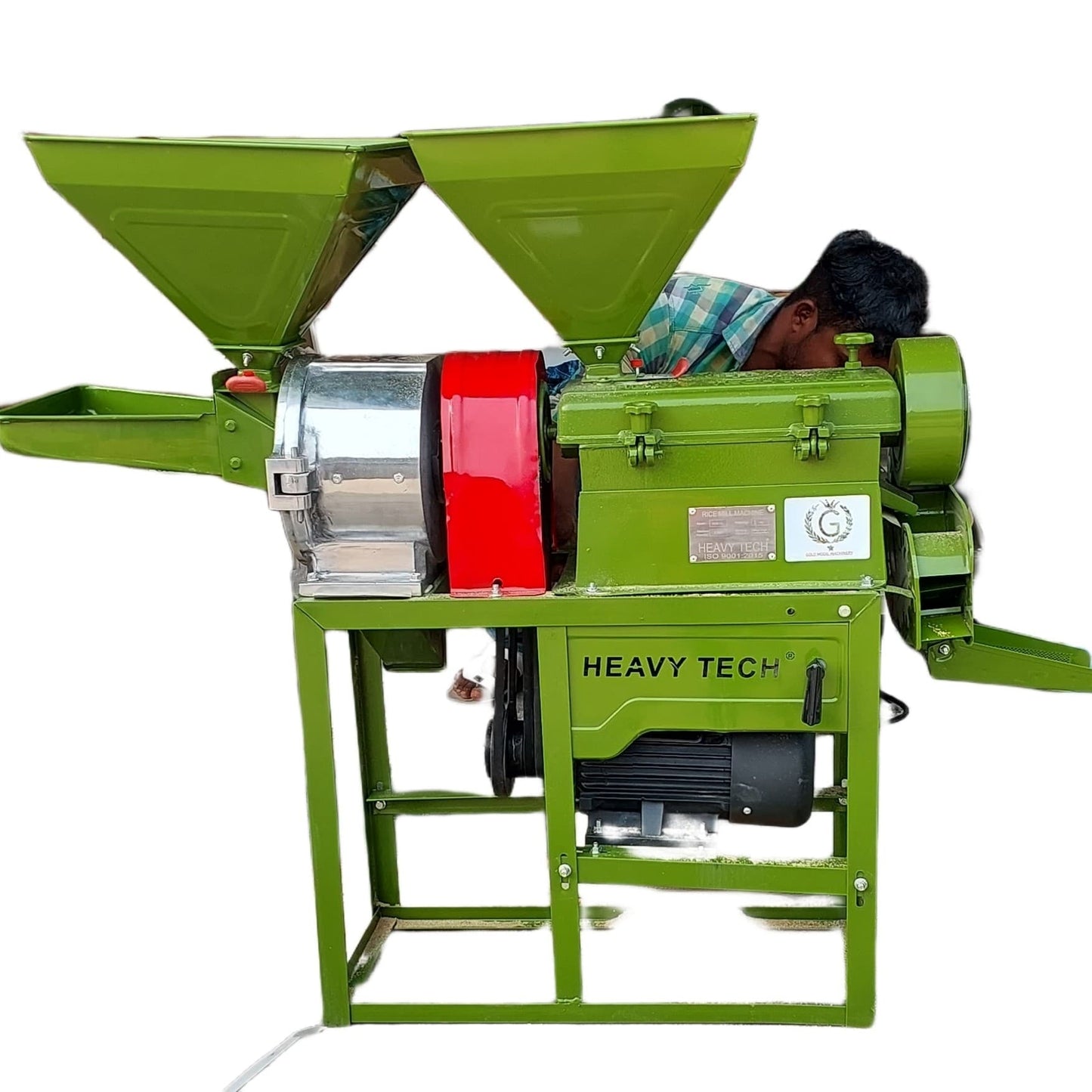 6w300 Mini 2 in 1 Rice Mill With Pulverizer Machine With 4.5 HP Motor