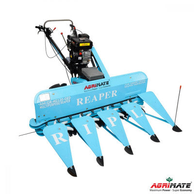 AgriMate petrol engine reaper for farming with multiple sharp blades for efficient crop harvesting
