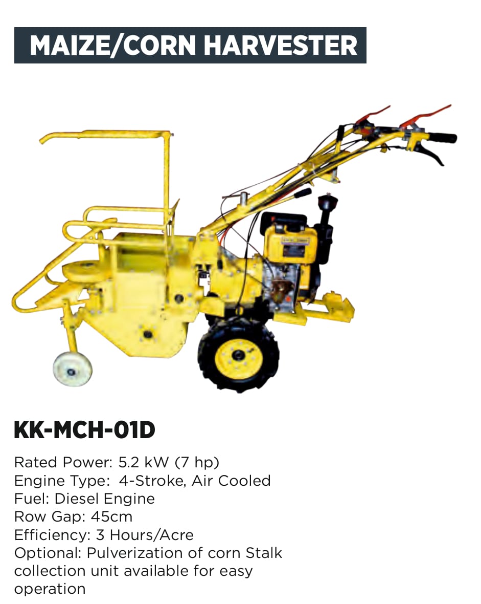 KisanKraft KK-MCH-01D 4-Stroke, Air cooled, Diesel Engine Maize/Corn Harvester