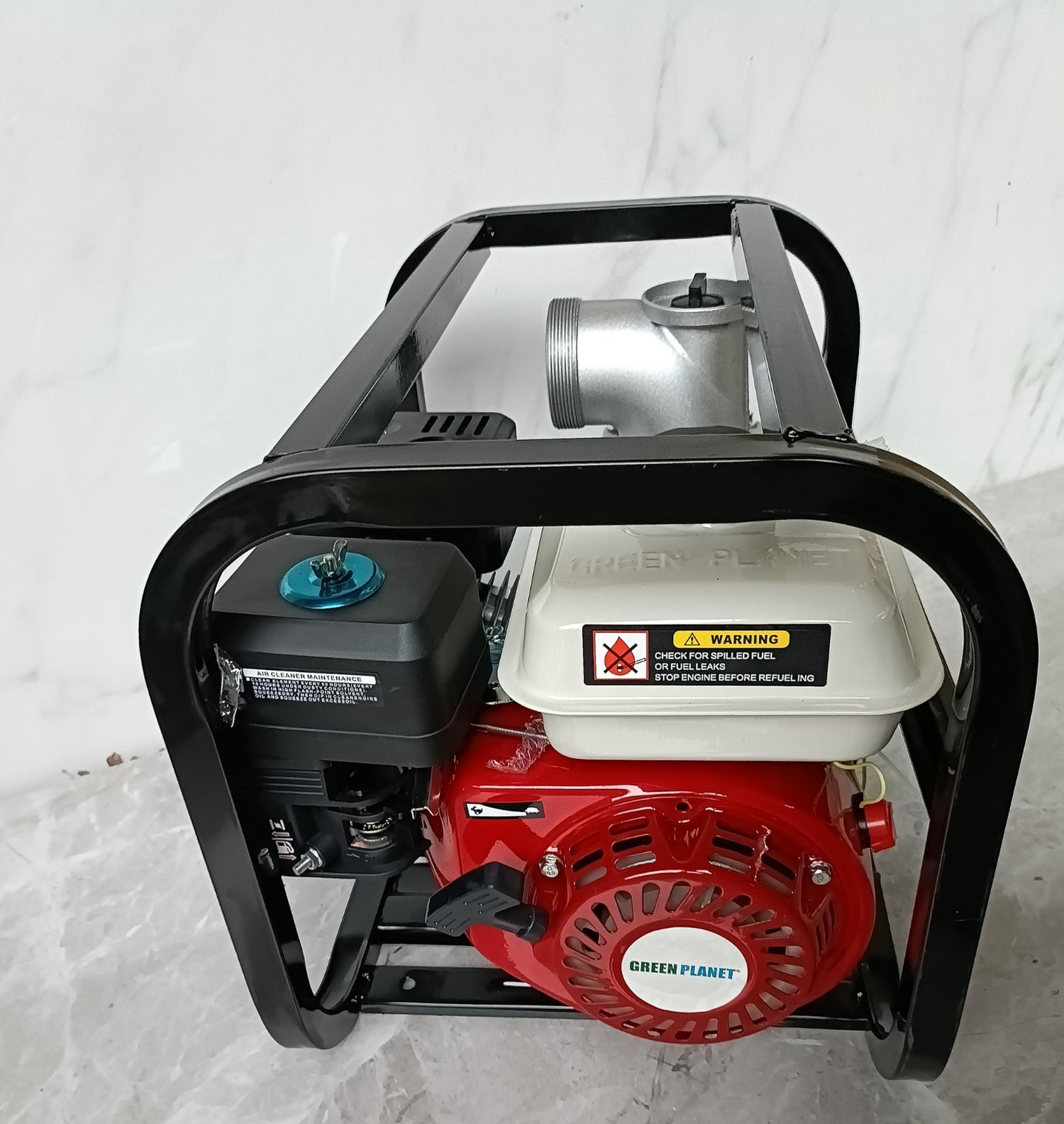Rare Machinery 6.5 HP water pump petrol engine with durable frame for efficient water transfer
