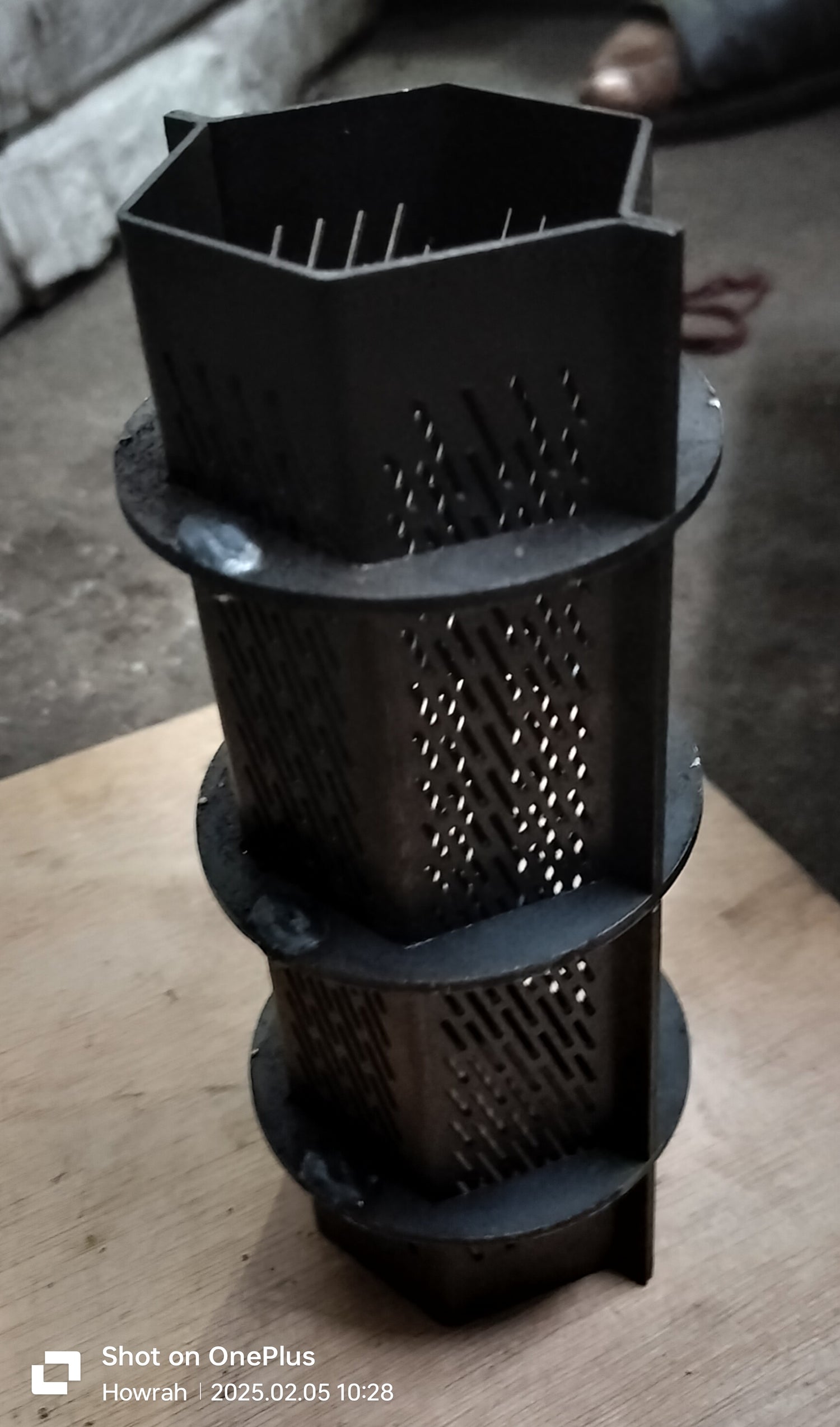 Rare Machinery 7W80 rice mill replacement screen with hexagonal shape and perforated metal design
