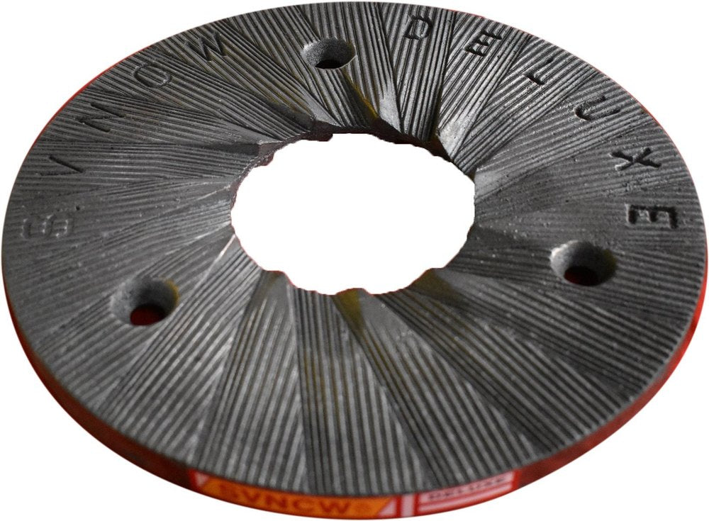 Rare Machinery 8 inch grinder disc plate spare part with textured surface and three mounting holes