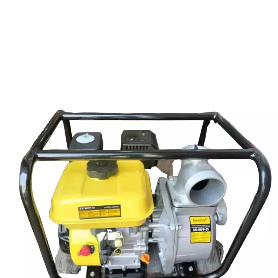 Rare Machinery kisankraft 196cc water pump with yellow engine and metal frame for efficient water pumping