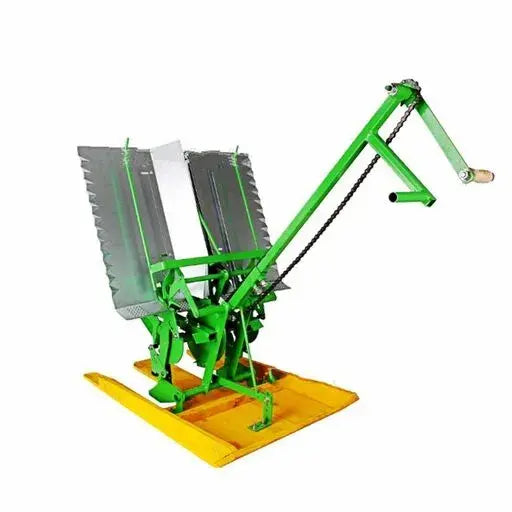 Manual paddy rice transplanter from Rare Machinery with adjustable arms for efficient planting
