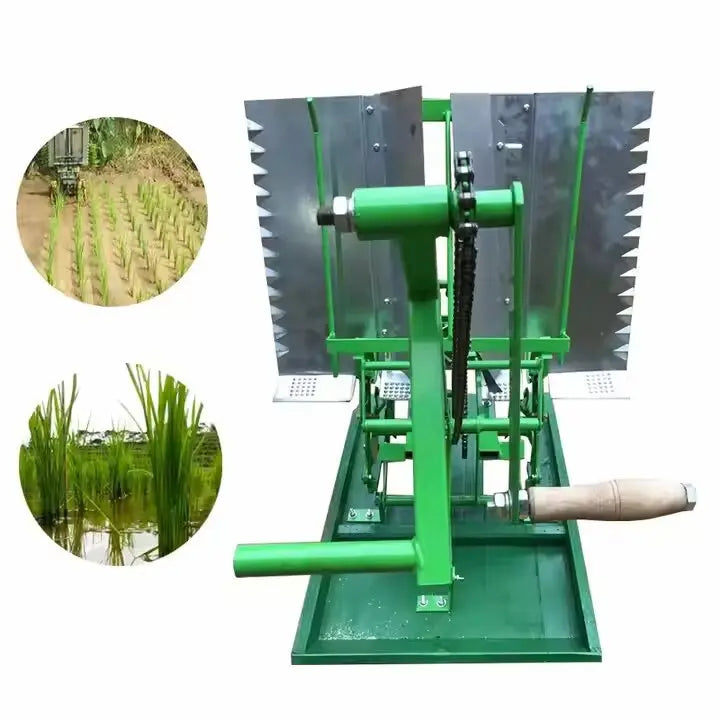 Manual paddy rice transplanter from Rare Machinery for efficient rice planting and field management