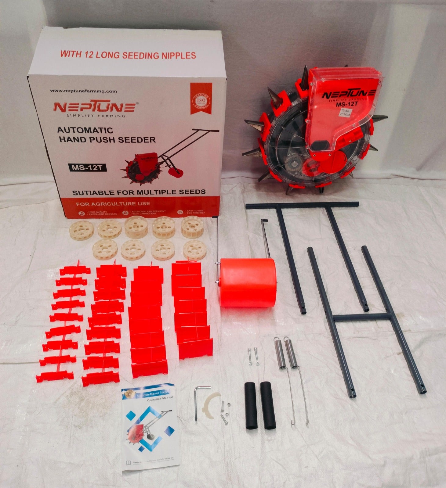 Rare Machinery multi seed hand planter machine with automatic hand push seeder and various planting accessories