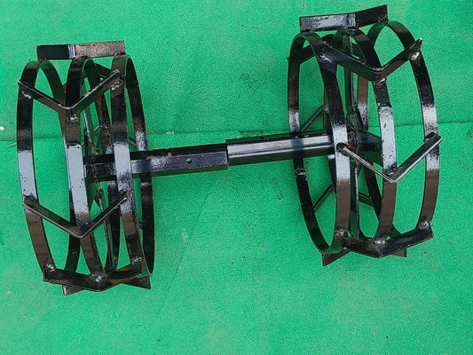Heavy Duty 2 Pcs of 16 Inch Special Iron Wheel for 5 to 9 HP Petrol Power Tiller With Free Tyre Holder Shaft