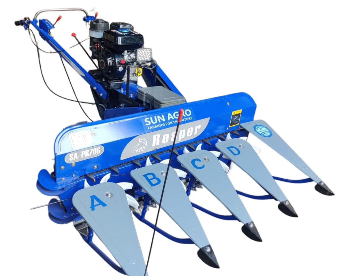 Sun Agro petrol engine reaper for farming with multiple cutting blades and powerful engine for efficient harvesting