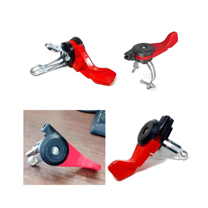 Rare Machinery red throttle switch for power tiller weeder spare shown from multiple angles
